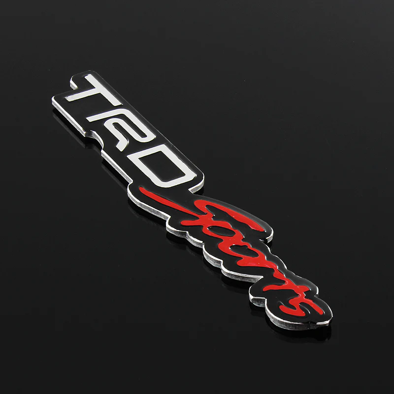 Toyota TRD Sports 3D Aluminum Emblem Decal x2 (18CM) - Image 6