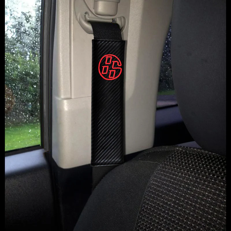 GT86 Black Carbon Fiber Look Seat Belt Cover X2 - Image 2