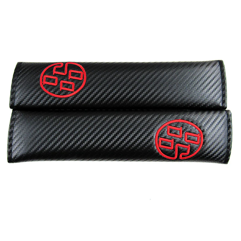 GT86 Black Carbon Fiber Look Seat Belt Cover X2 - Image 4