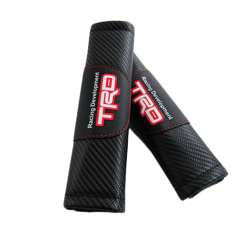 Toyota TRD Black Carbon Fiber Look Seat Belt Cover X2 - Image 3