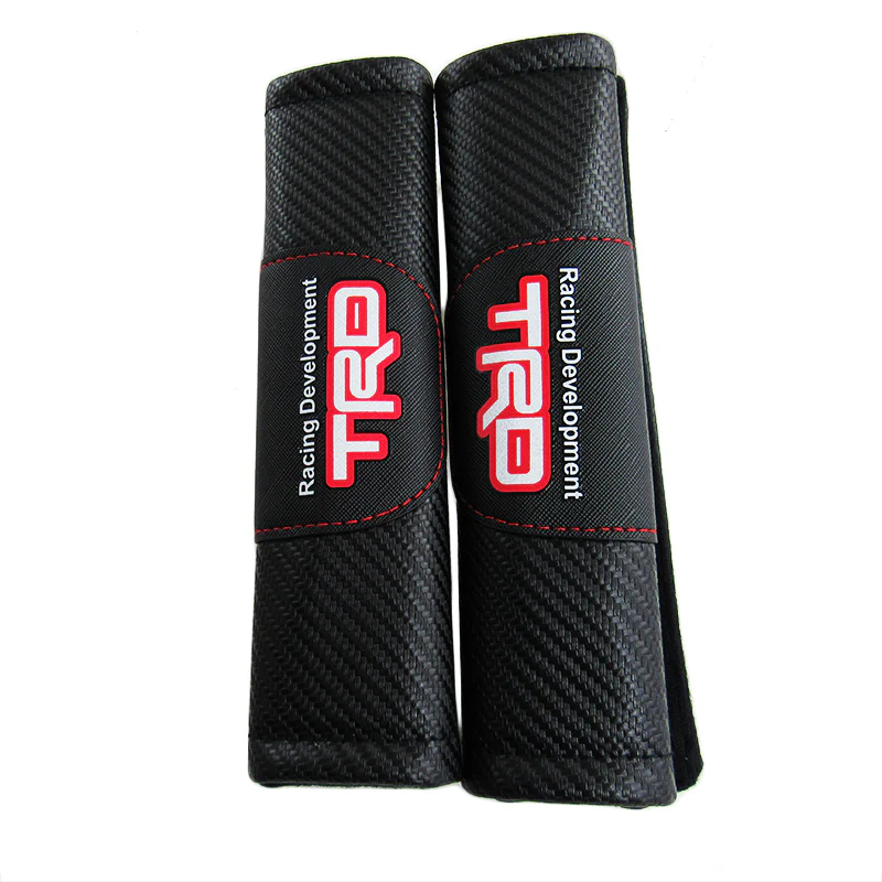 Toyota TRD Black Carbon Fiber Look Seat Belt Cover X2 - Image 4