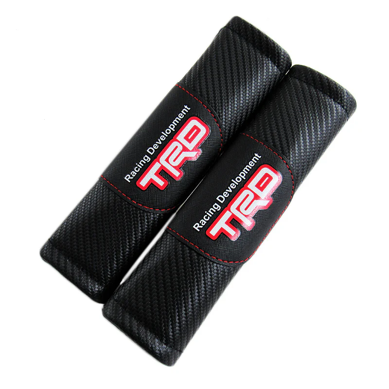 Toyota TRD Black Carbon Fiber Look Seat Belt Cover X2 - Image 6