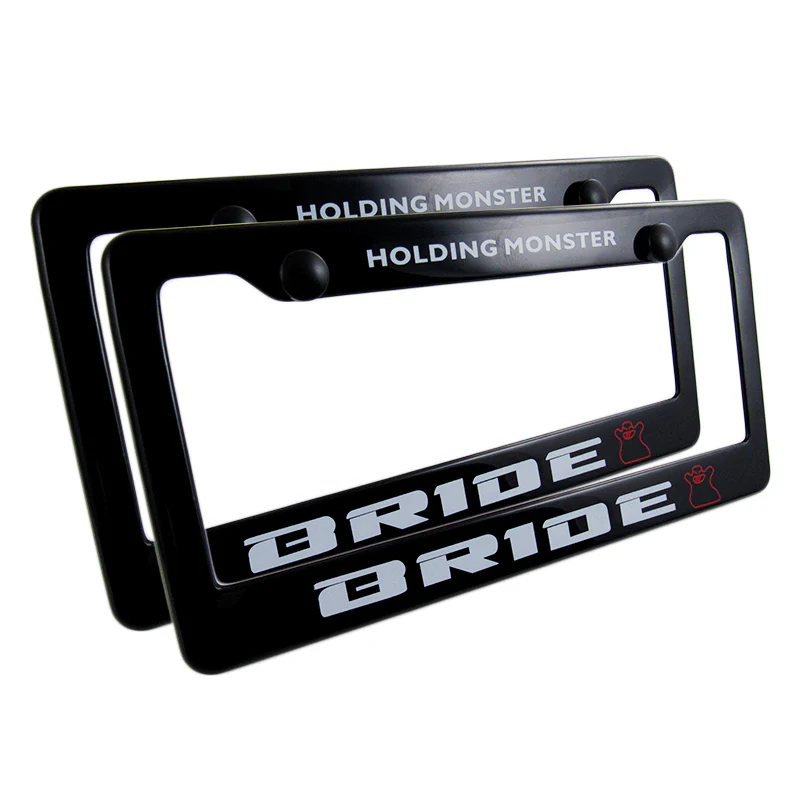 Bride Black ABS License Plate Frame with Caps x2 - Image 5