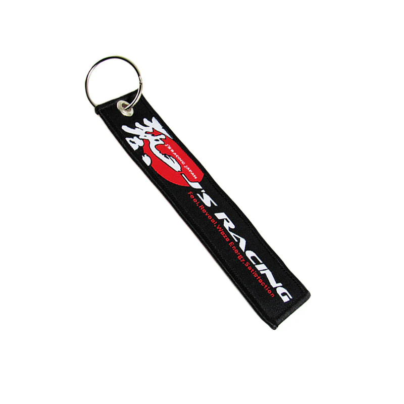 X2 JDM J'S RACING BLACK RACING DOUBLE SIDE Racing Cell Holders Keychain 5.4" x 1.3" - Image 2