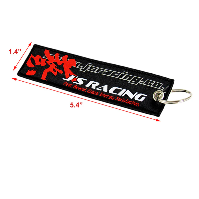 X2 JDM J'S RACING BLACK RACING DOUBLE SIDE Racing Cell Holders Keychain Universal - Image 3