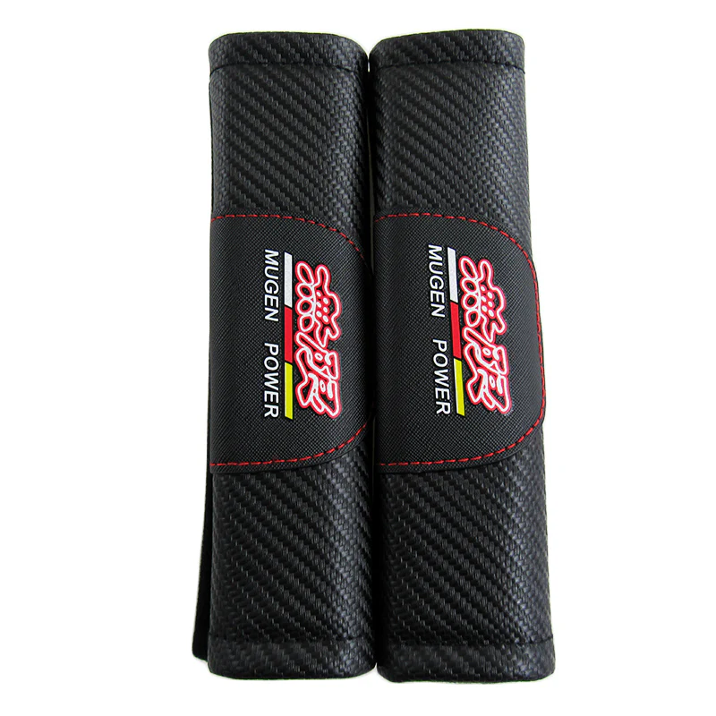 Mugen Black Carbon Fiber Look Seat Belt Cover X2 - Image 2