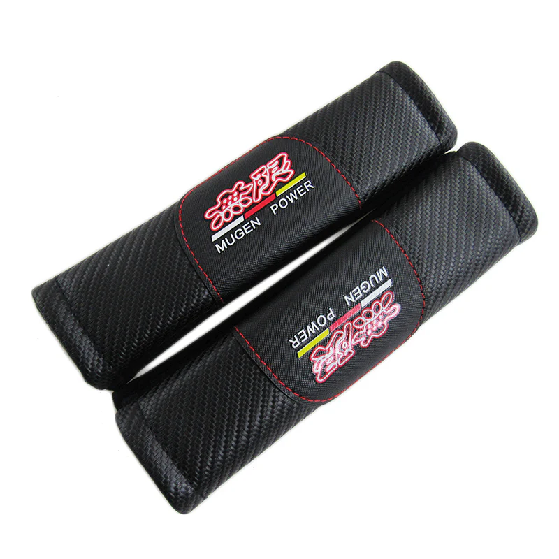 Mugen Black Carbon Fiber Look Seat Belt Cover X2 - Image 5