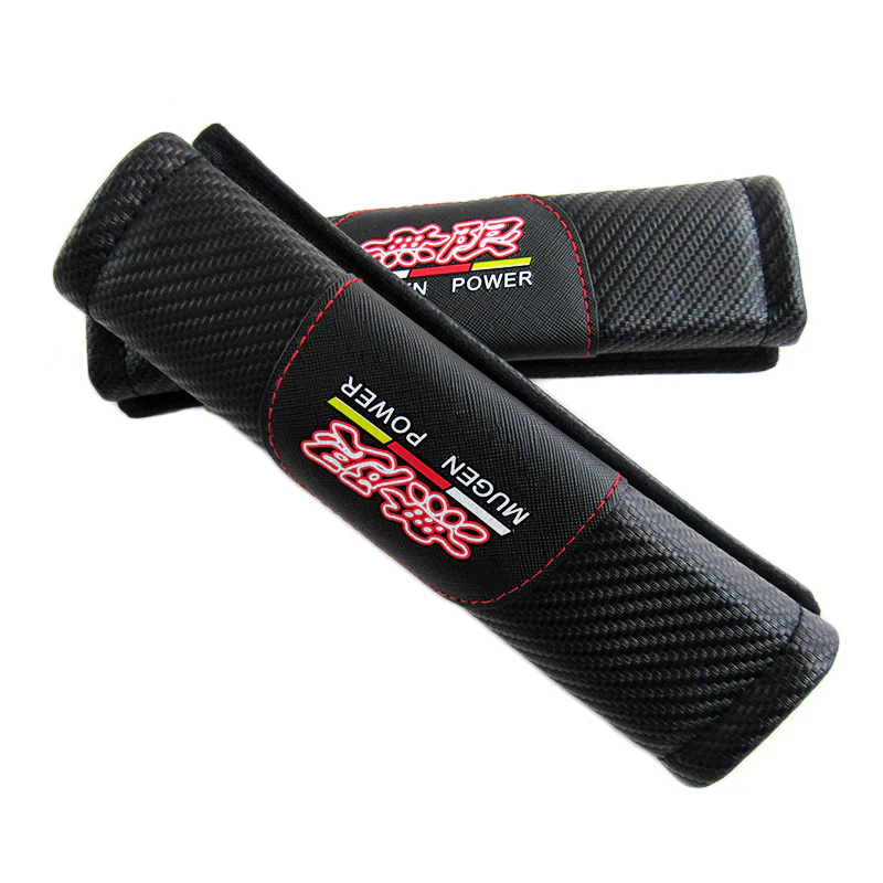 Mugen Black Carbon Fiber Look Seat Belt Cover X2 - Image 6