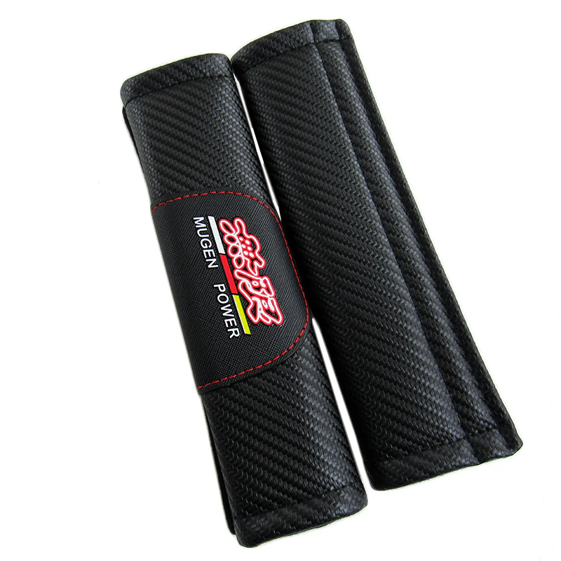 Mugen Black Carbon Fiber Look Seat Belt Cover X2 - Image 7