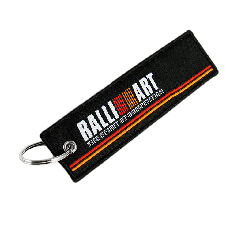 X2 JDM RALLIART MITSUBISHI DOUBLE SIDE Racing Cell Holders Keychain Universal 5.7" - Image 4