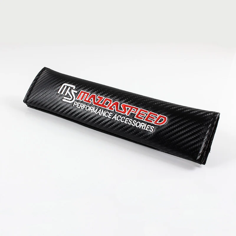 Mazdaspeed Black Carbon Fiber Look Seat Belt Cover X2 - Image 3
