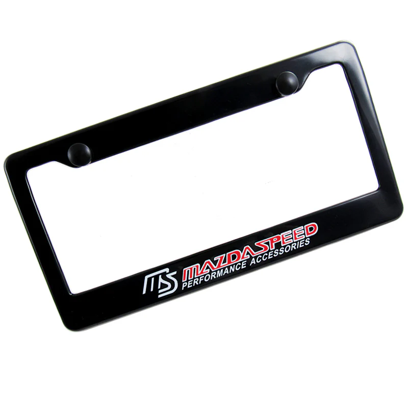 Mazdaspeed Black ABS License Plate Frame with Caps x2 - Image 6