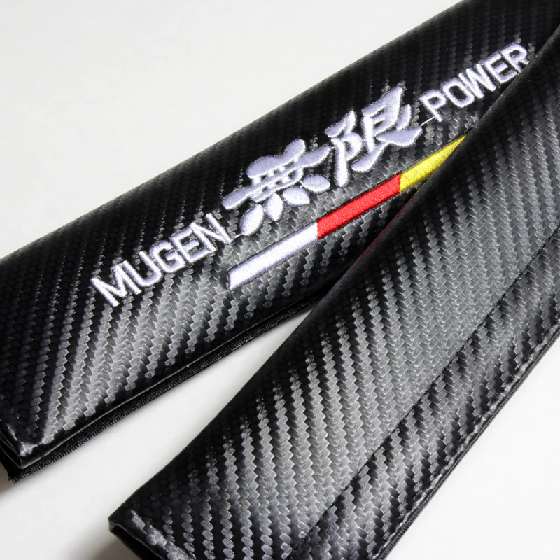 Mugen Black Carbon Fiber Look Seat Belt Cover X2 - Image 4