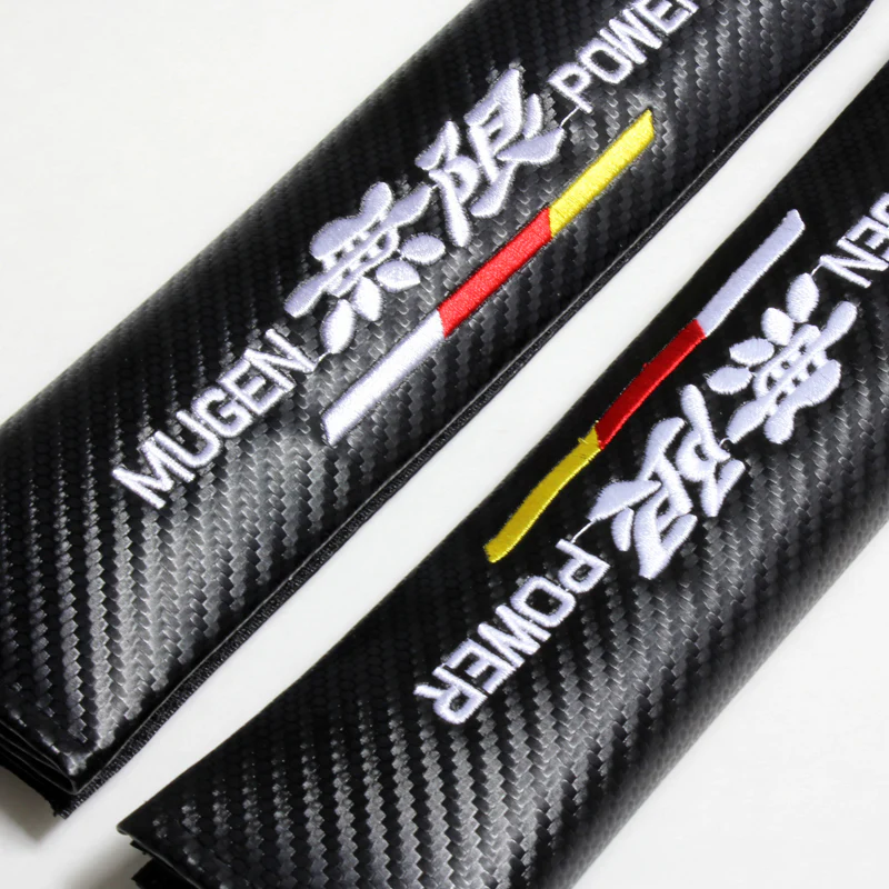 Mugen Black Carbon Fiber Look Seat Belt Cover X2 - Image 5