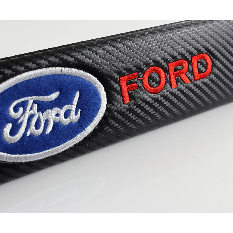 Ford Black Carbon Fiber Look Seat Belt Cover X2 - Image 4