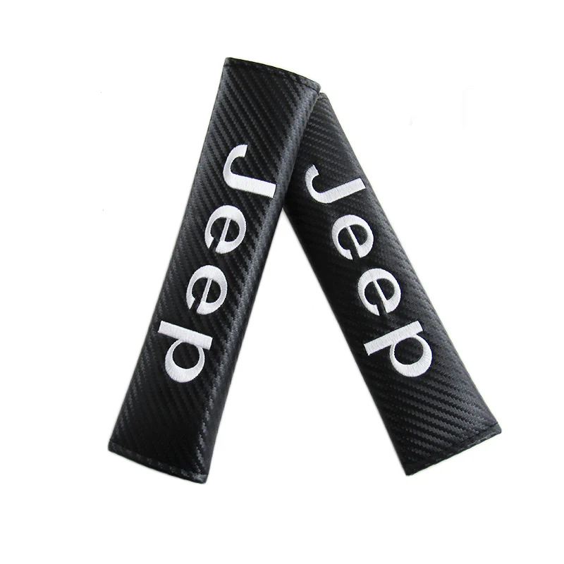 Jeep Black Carbon Fiber Look Seat Belt Cover X2 - Image 3