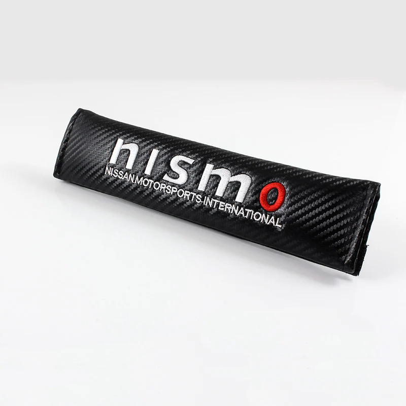 Nissan Nismo Black Carbon Fiber Look Seat Belt Cover X2 - Image 3