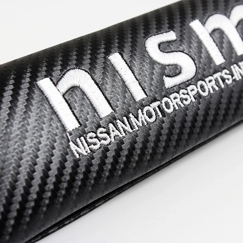 Nissan Nismo Black Carbon Fiber Look Seat Belt Cover X2 - Image 5