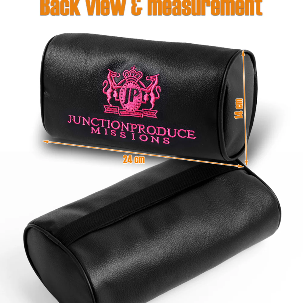 X2 Pink Embroidery Car Neck Rest Pillow Headrest Cushion JP JUNCTION PRODUCE VIP - Image 2