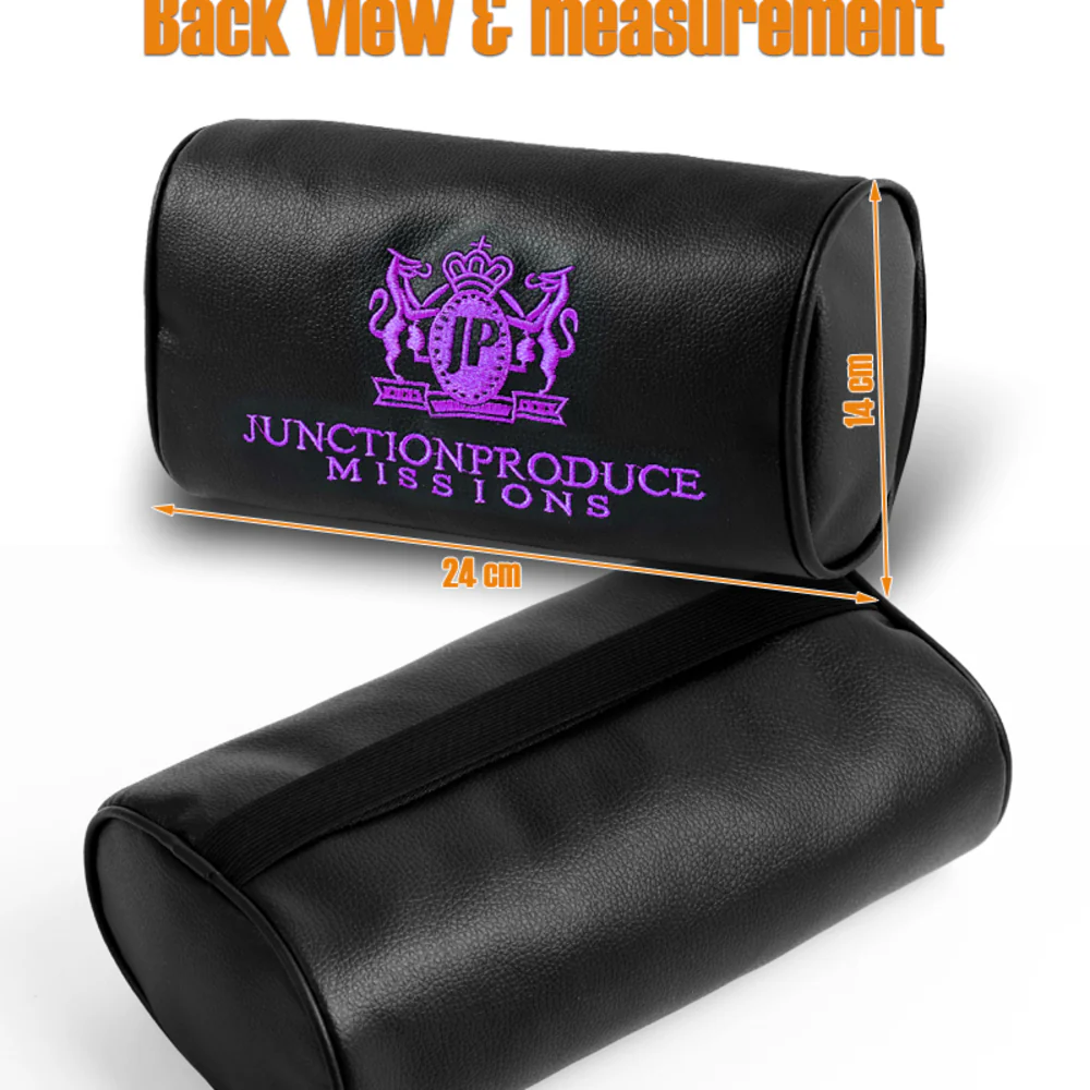 X2 Purple Embroidery Car Neck Rest Pillow Headrest Cushion JP JUNCTION PRODUCE VIP - Image 2