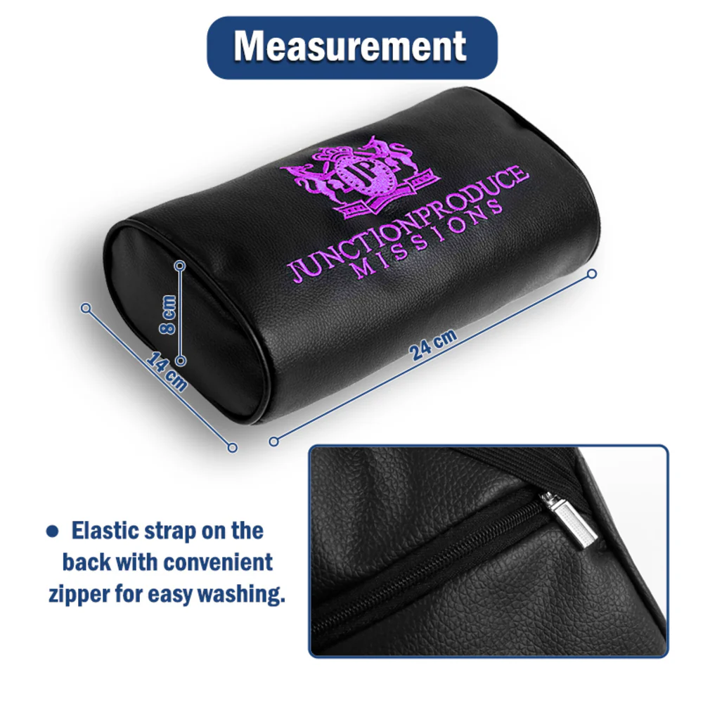 X2 Purple Embroidery Car Neck Rest Pillow Headrest Cushion JP JUNCTION PRODUCE VIP - Image 5