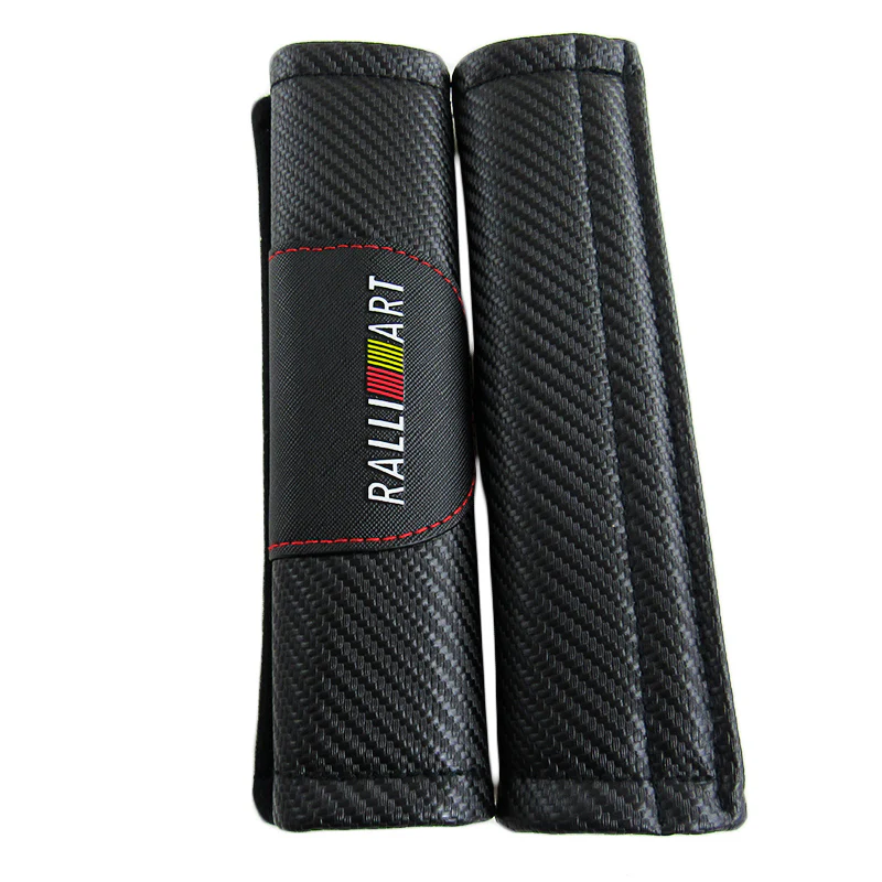 Mitsubishi Ralliart Black Carbon Fiber Look Seat Belt Cover X2 - Image 5