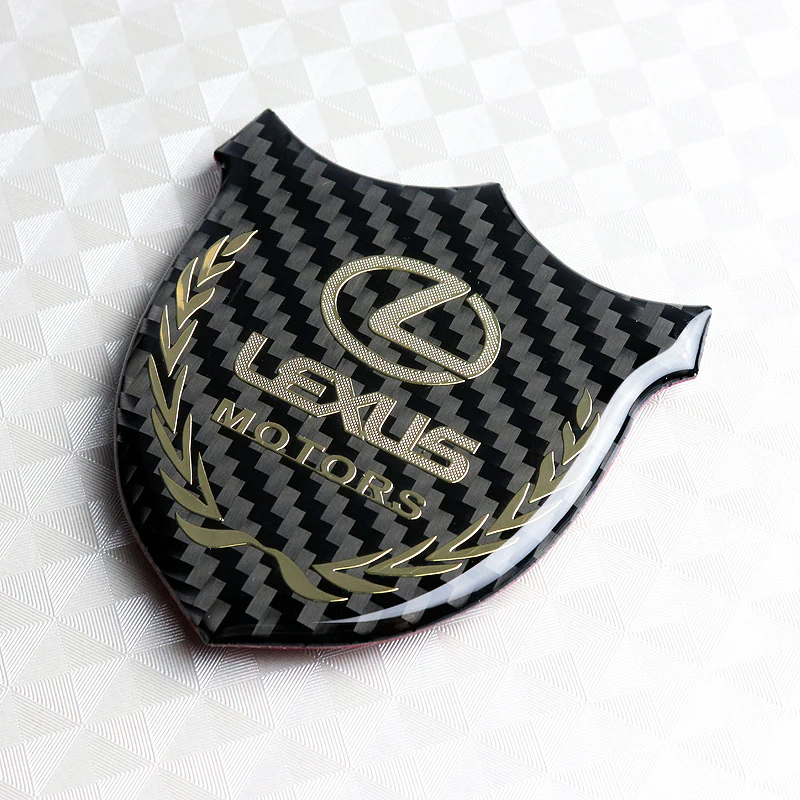 Lexus Gold 3D Carbon Fiber Emblem Sticker x2 - Image 5