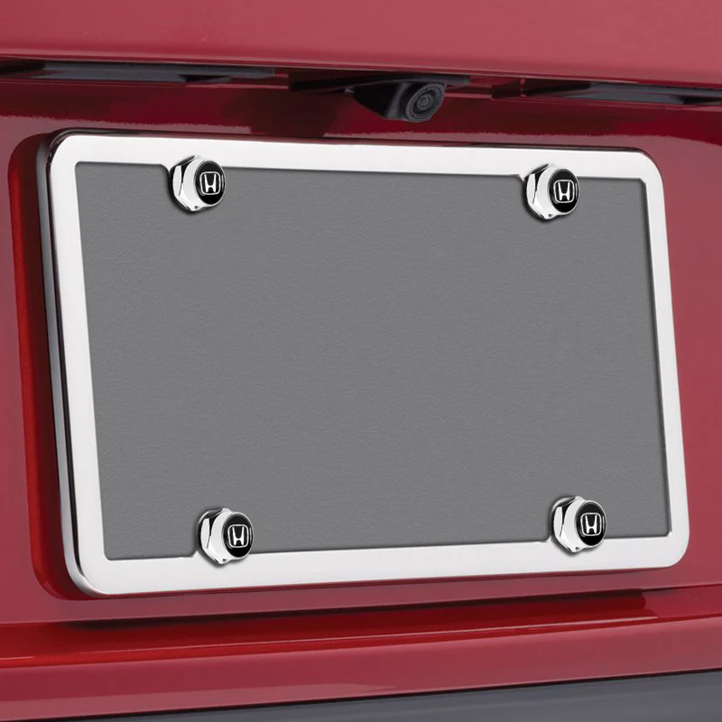 X4 Chrome Car License Plate Frame Screw Bolt Cap Cover Fit For Honda All Models - Image 6