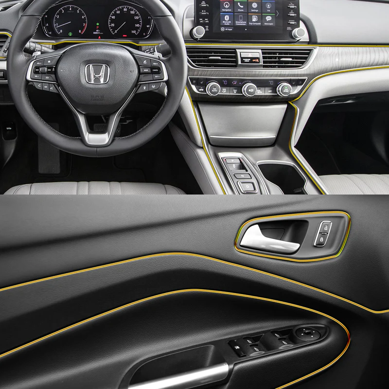 Yellow/Gold Interior Edge Gap Line Moulding Trim Molding Strip Auto Car Décor - 16.4 ft - Image 4